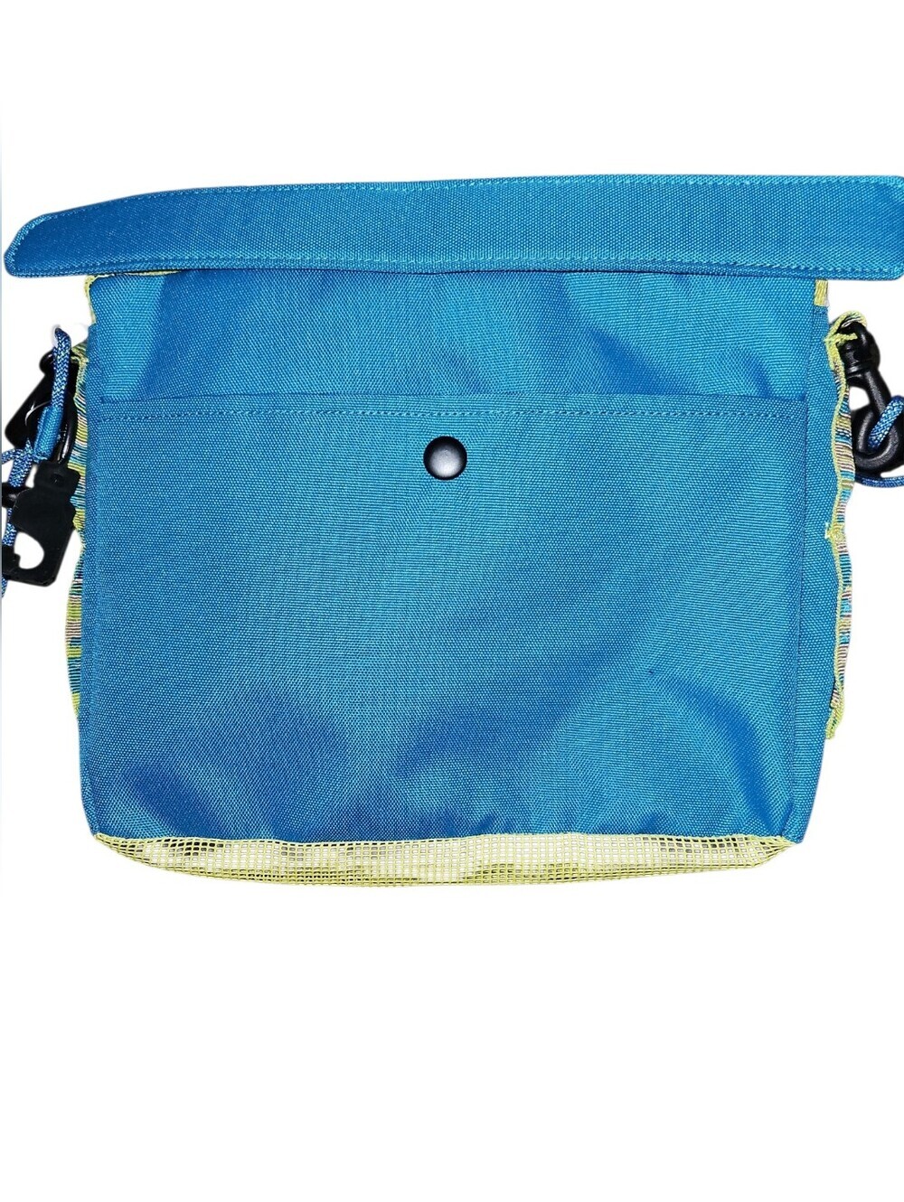 NWT KAVU Seashore Bag Key Lime Blue Green Mesh Crossbody Shoulder Festival Bag - Picture 3 of 6
